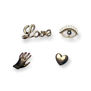 Eye, Love, Heart, Nails Pin Set